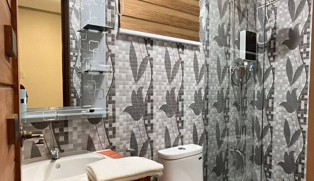 A temporary relocation, this space provides comfort, privacy, and convenience.