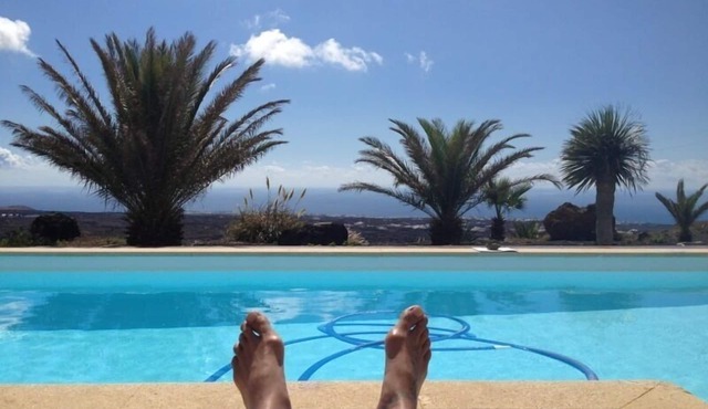 charming studio with fantastic sea views in a private villa and pool