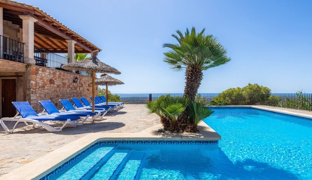 Villa "Es Puig" with Mountain & Sea Views, Balcony, Terraces, Garden & Pool